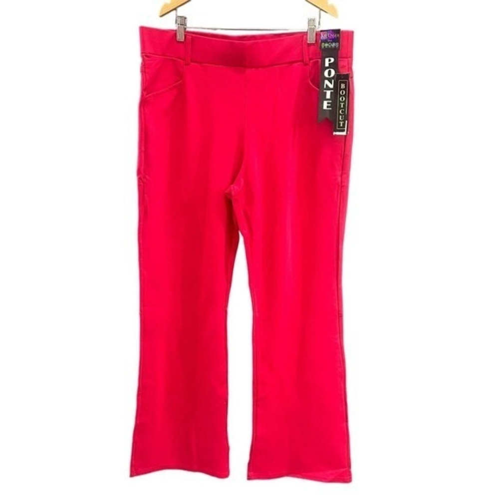 Kay Unger Womens‎ Dress Pants 3X Magenta Ponte Bootcut Stretch Work Career Solid
